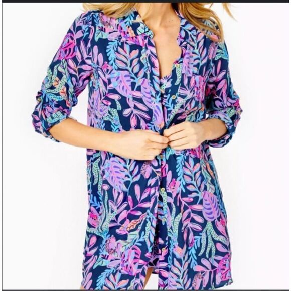 Lilly Pulitzer Natalie cover up shirt dress XXS